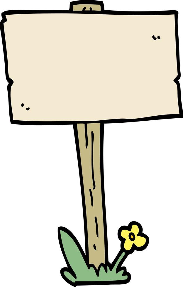 cartoon doodle sign post vector