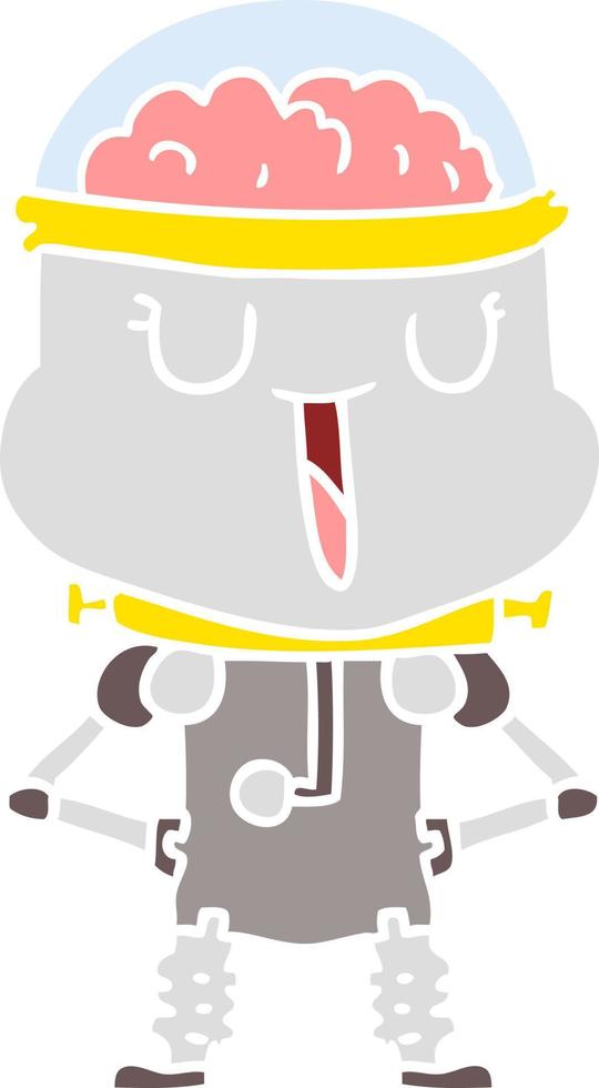 robot de dibujos animados de estilo de color plano feliz vector