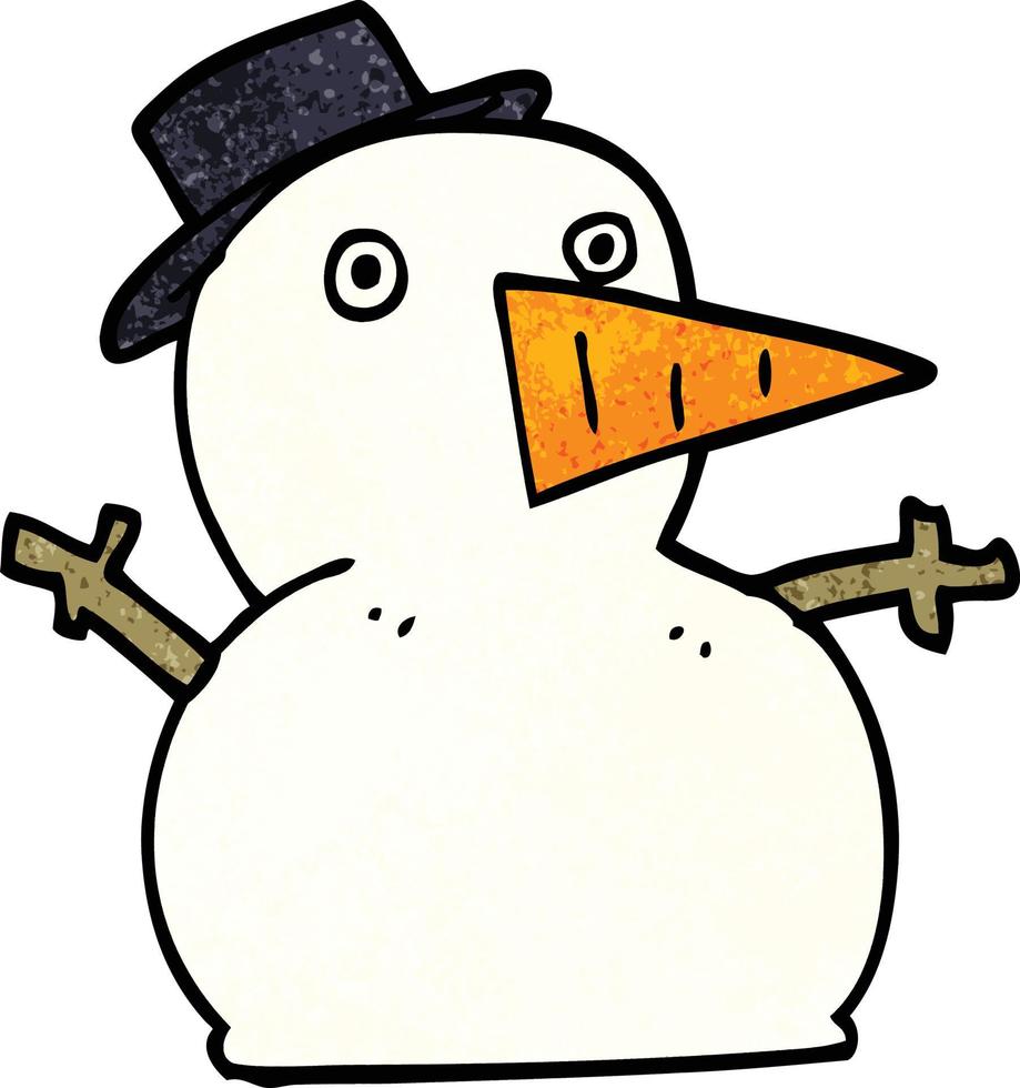 cartoon doodle funny snowman vector