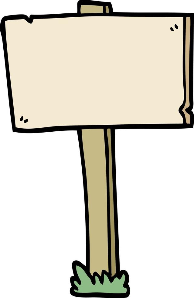 cartoon doodle sign post vector