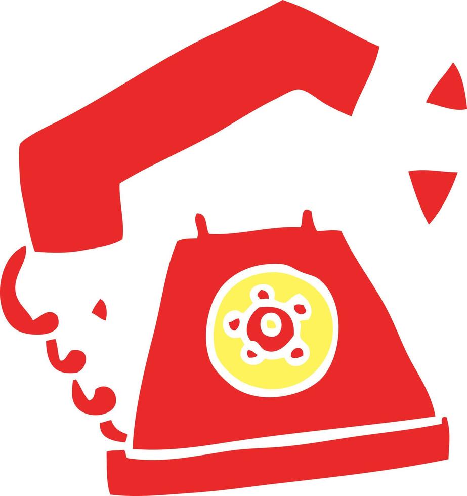 cartoon doodle retro telephone vector