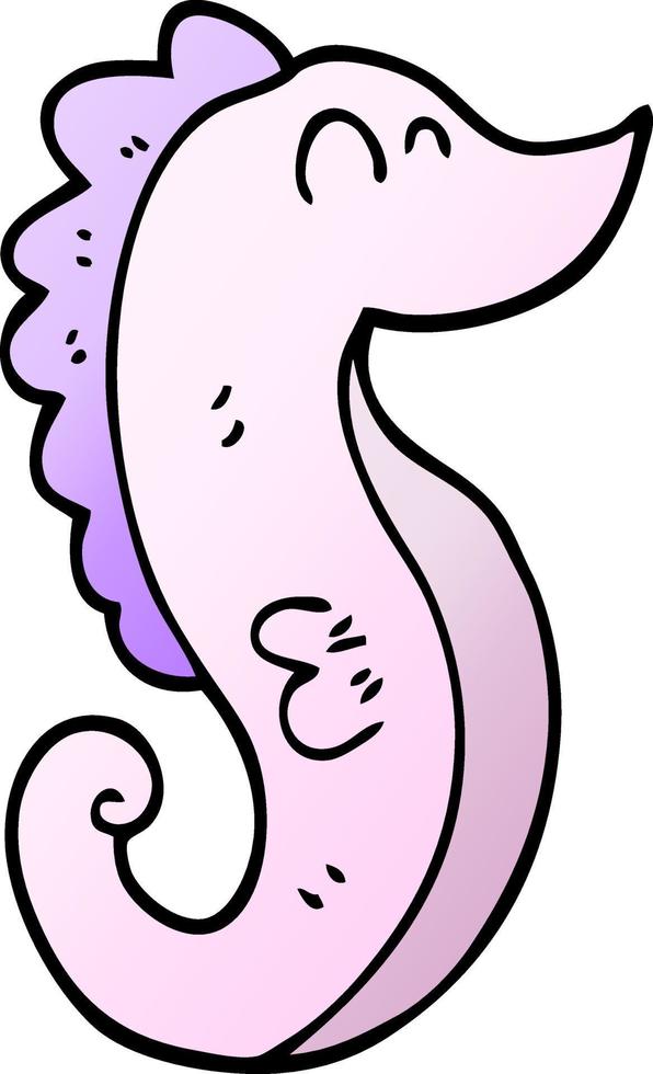 cartoon doodle sea horse vector
