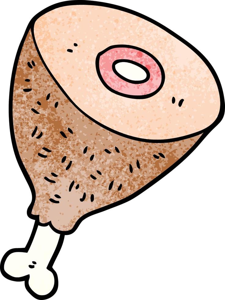 cartoon doodle cooked meat vector