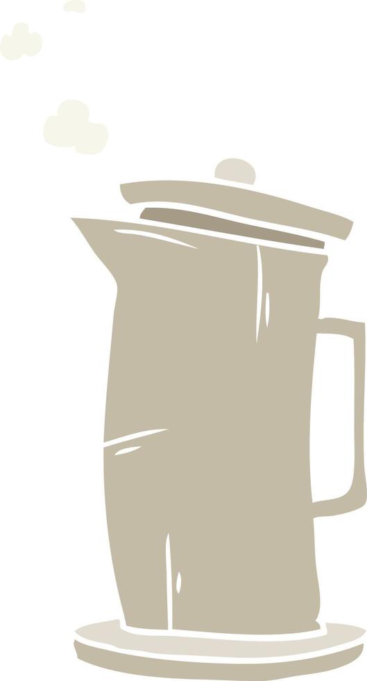 flat color style cartoon old style kettle vector