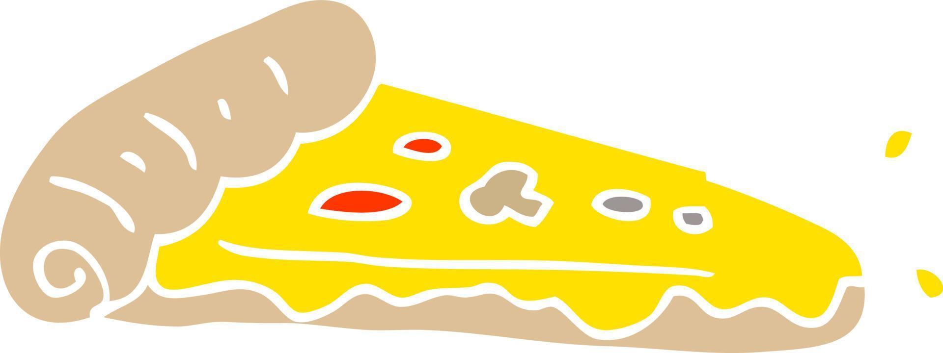 rebanada de pizza de garabato de dibujos animados vector