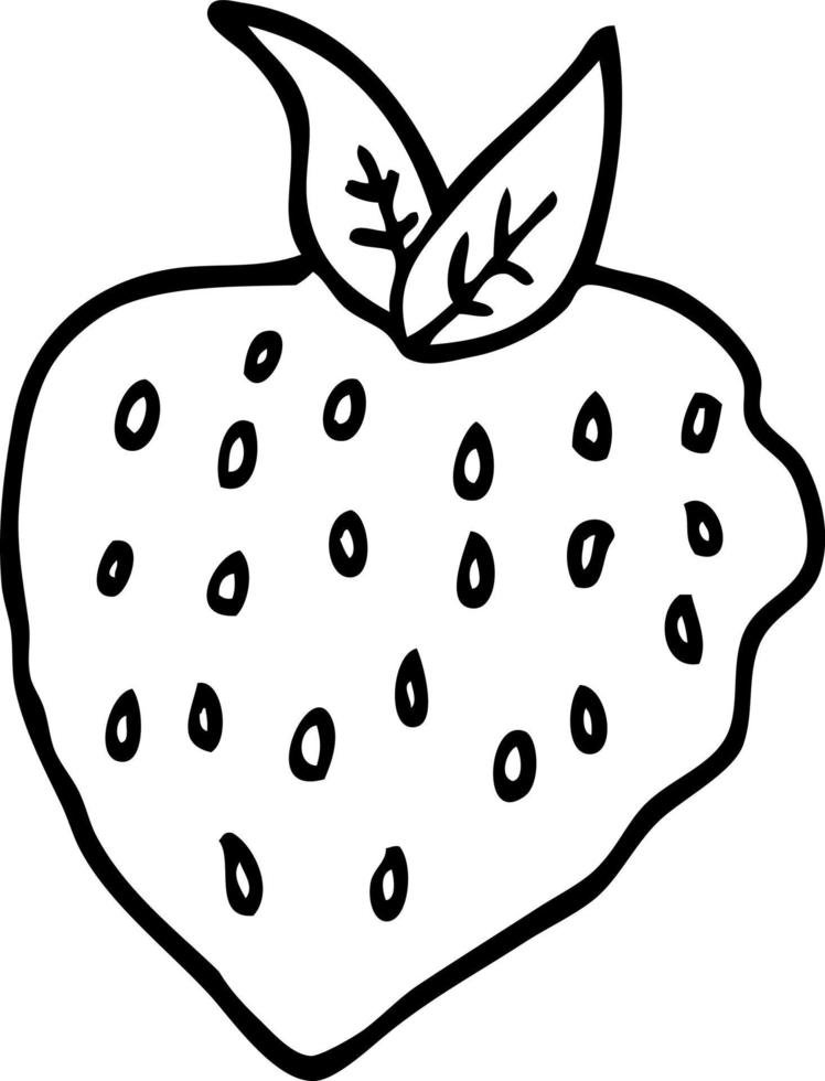 line drawing cartoon strawberry vector