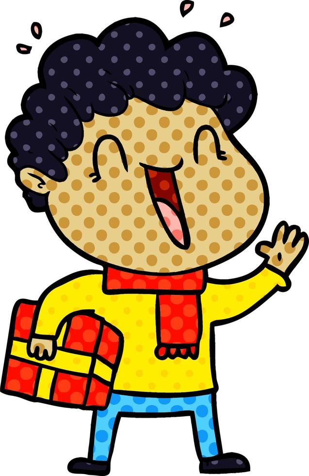 cartoon happy man vector