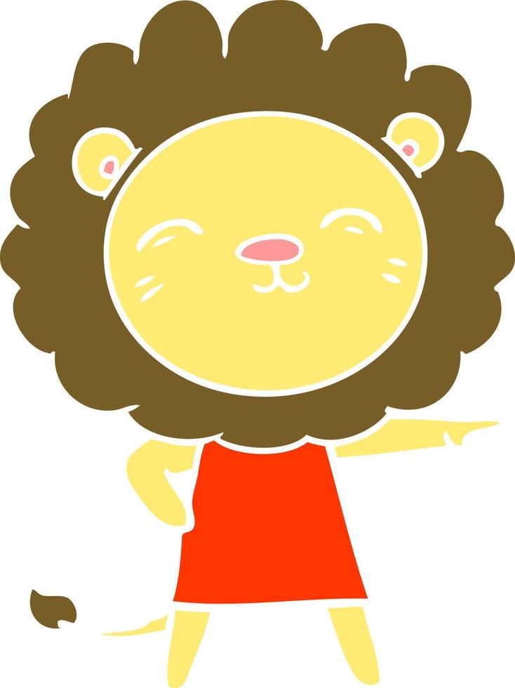 flat color style cartoon lion vector