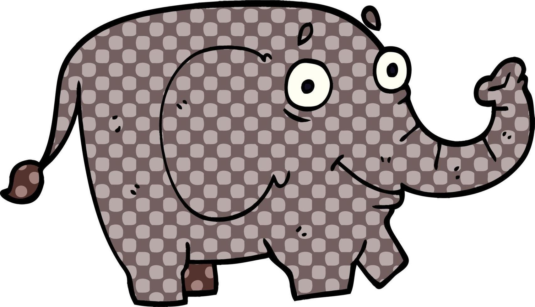 cartoon doodle funny elephant vector