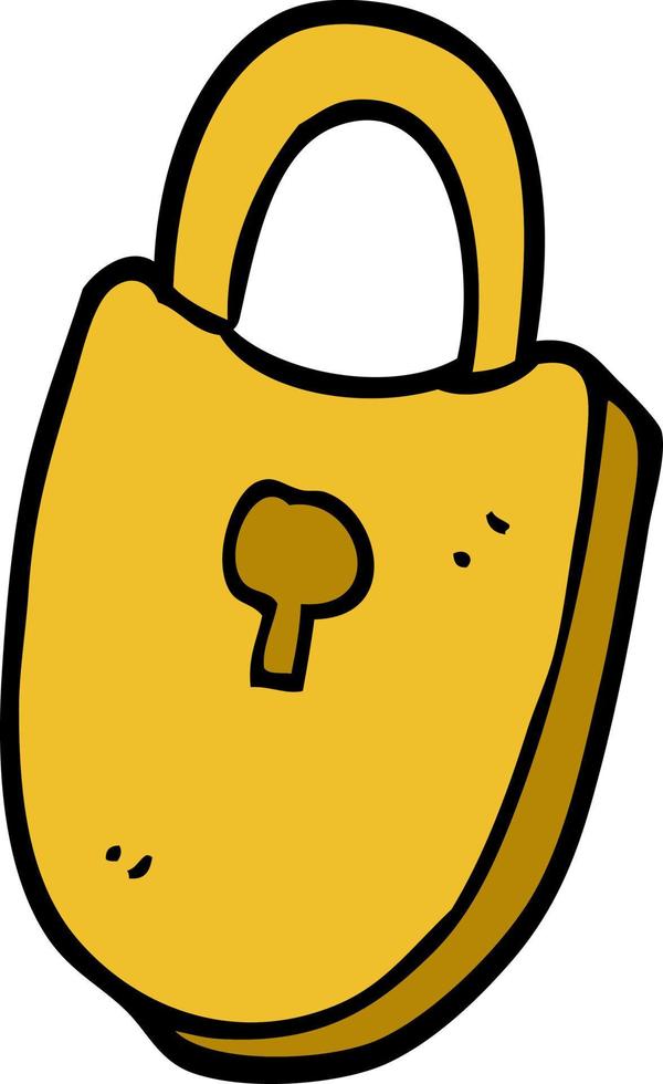 cartoon doodle treasure lock vector