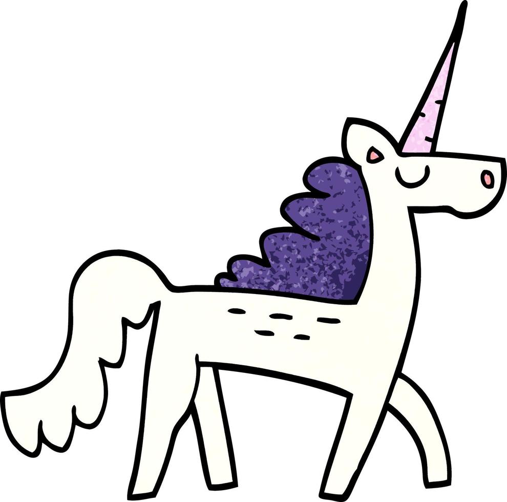 cartoon doodle mystical unicorn vector