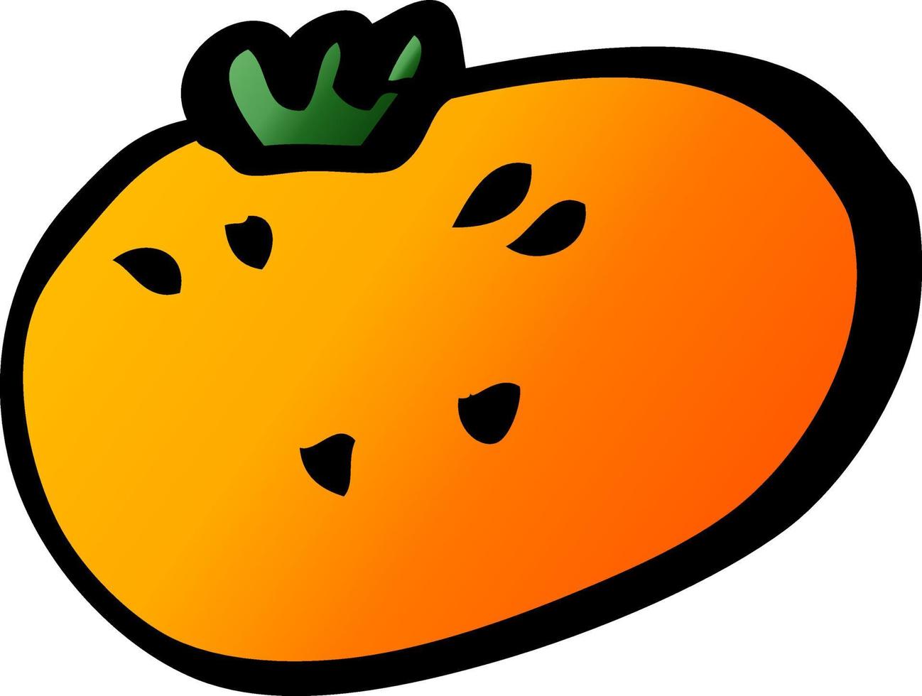 cartoon doodle citrus orange vector