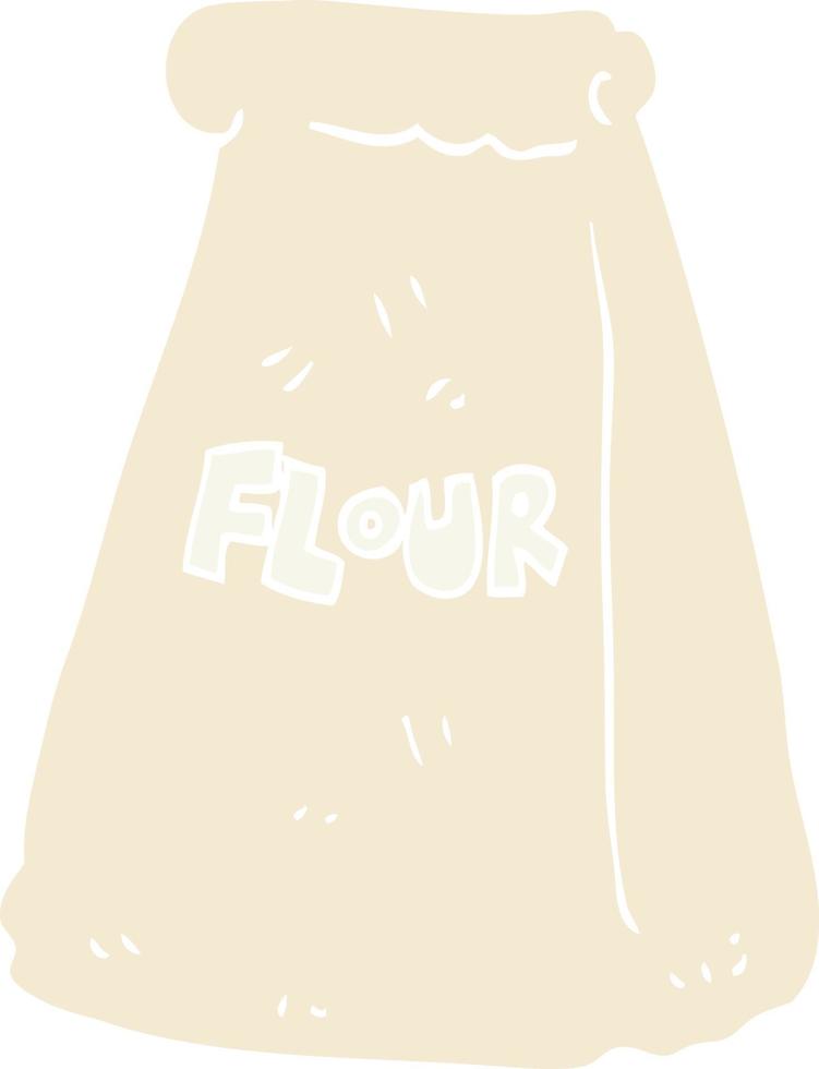 flat color illustration of a cartoon bag of flour vector
