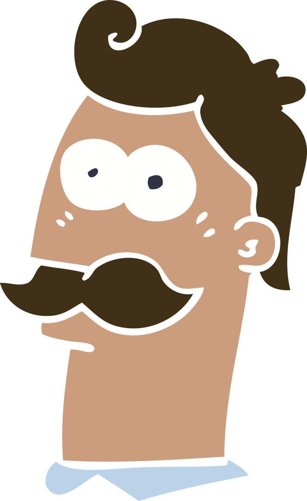 cartoon doodle man with moustache vector