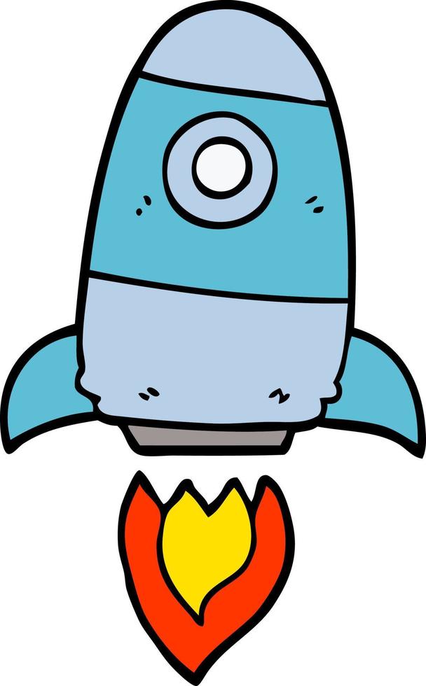 cartoon doodle space rocket vector