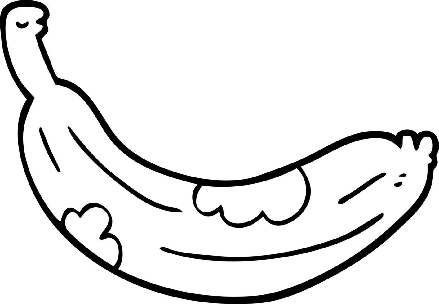 line drawing cartoon rotten banana vector