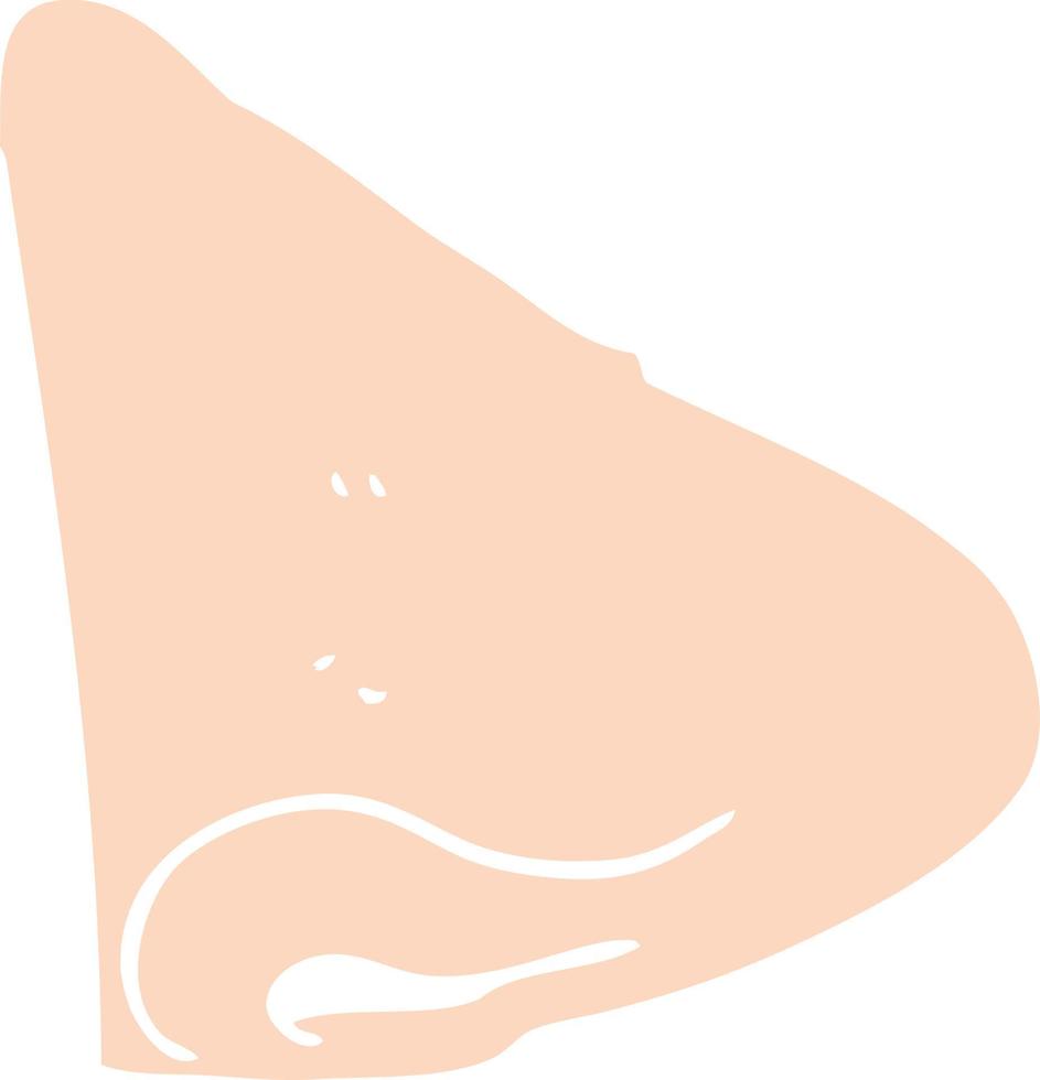 ilustración de color plano de una nariz de dibujos animados vector