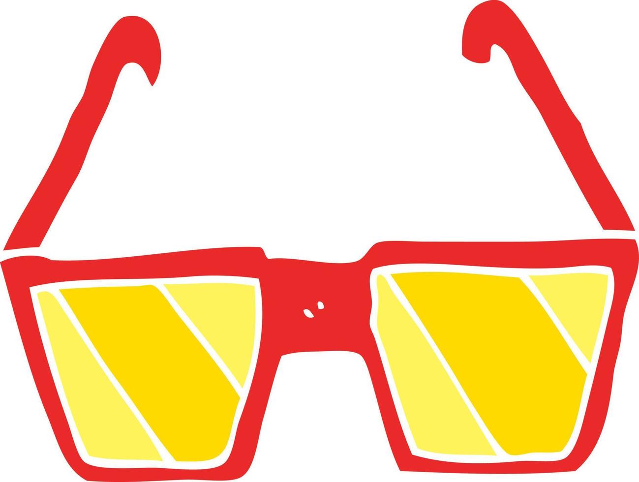 gafas de dibujos animados de estilo de color plano vector