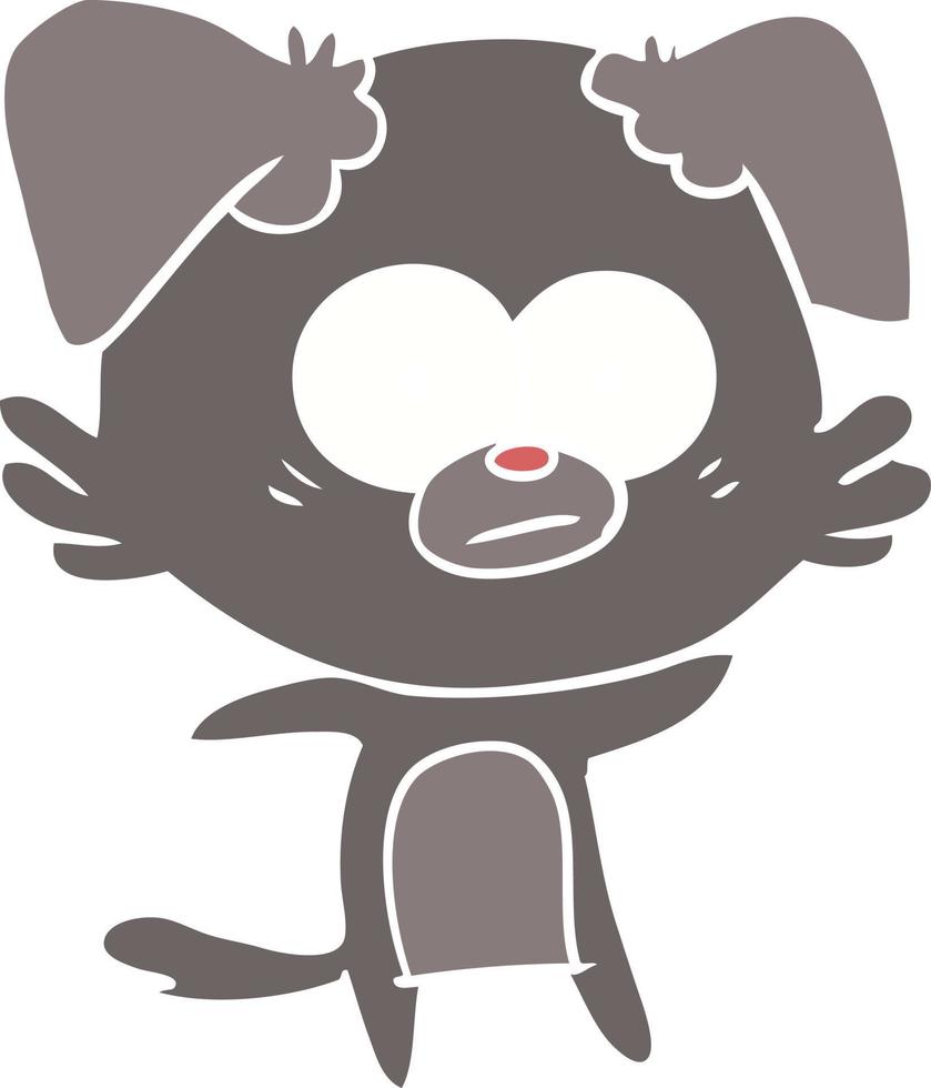 nervous dog flat color style cartoon vector