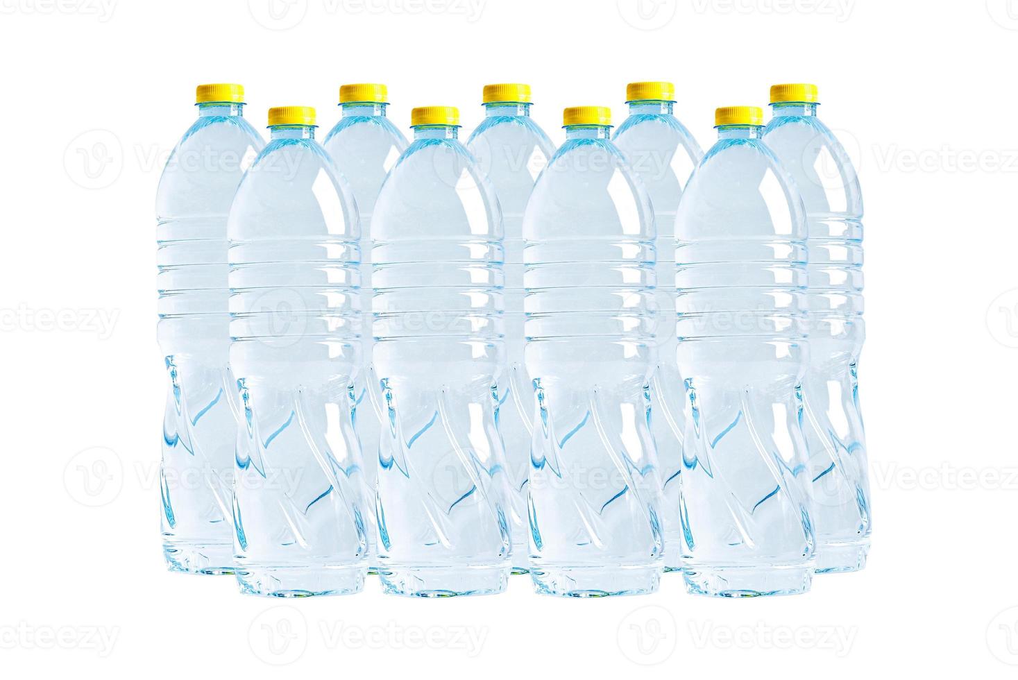 Plastic water bottle isolated on white background, mineral, healthy concept. photo