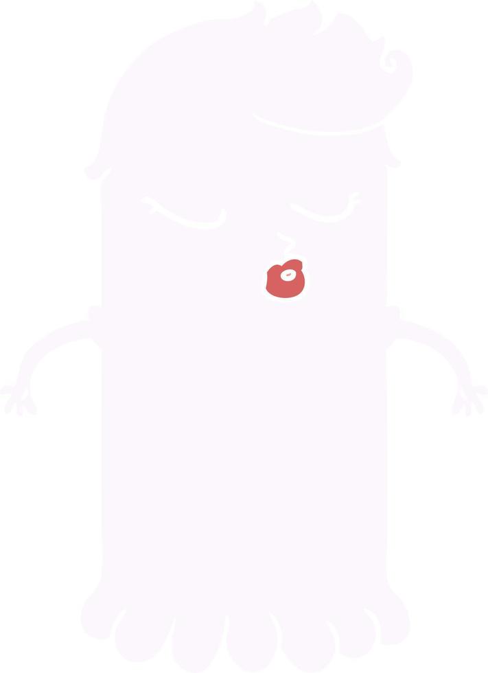 fantasma lindo de dibujos animados de estilo de color plano vector