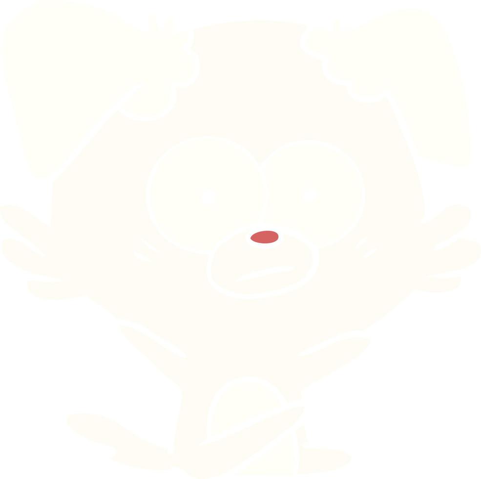 nervous dog flat color style cartoon vector