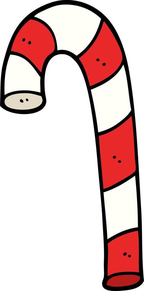 cartoon doodle xmas candy cane vector