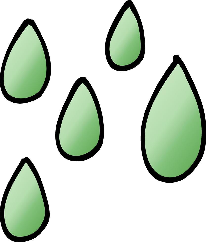 cartoon doodle green paint droplets vector