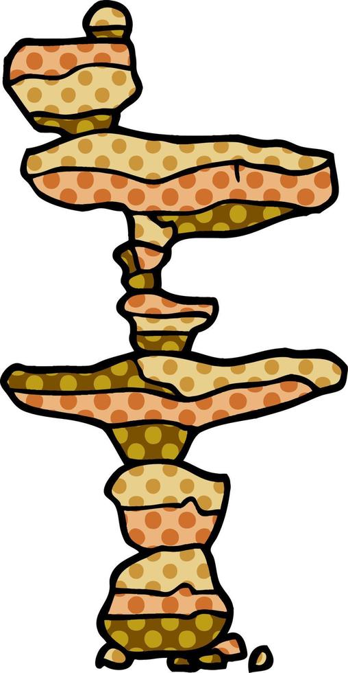 cartoon doodle of stacked stones vector