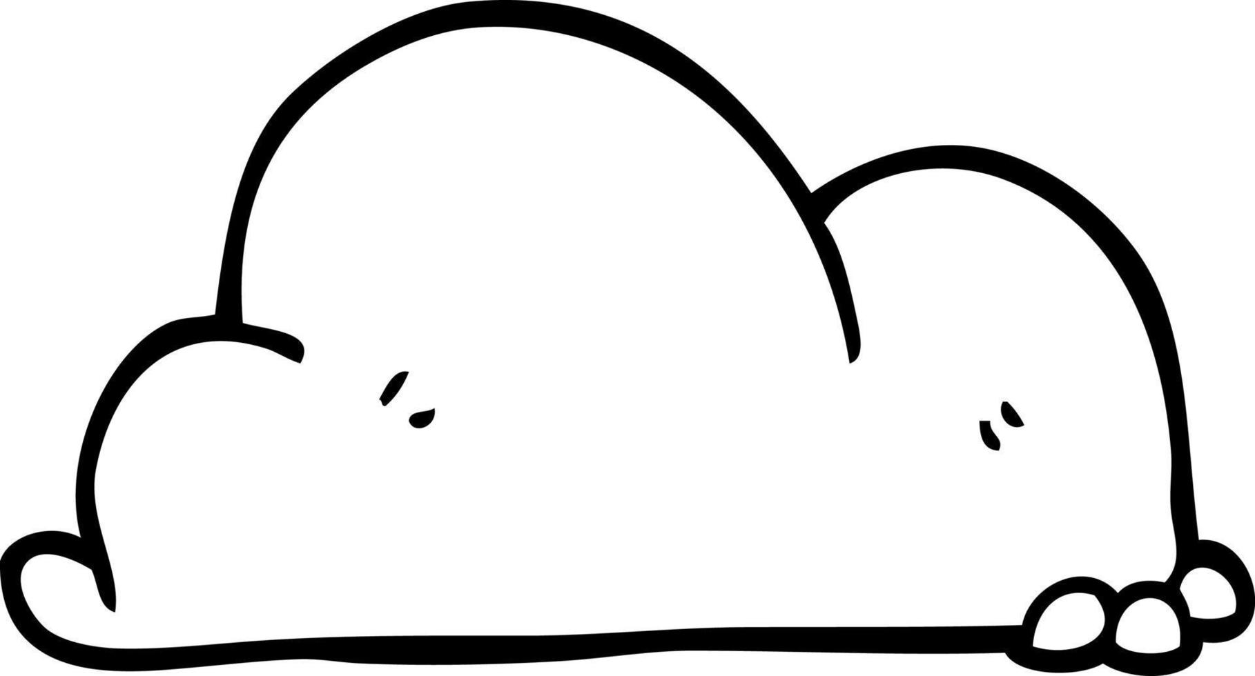 line drawing cartoon boulder vector