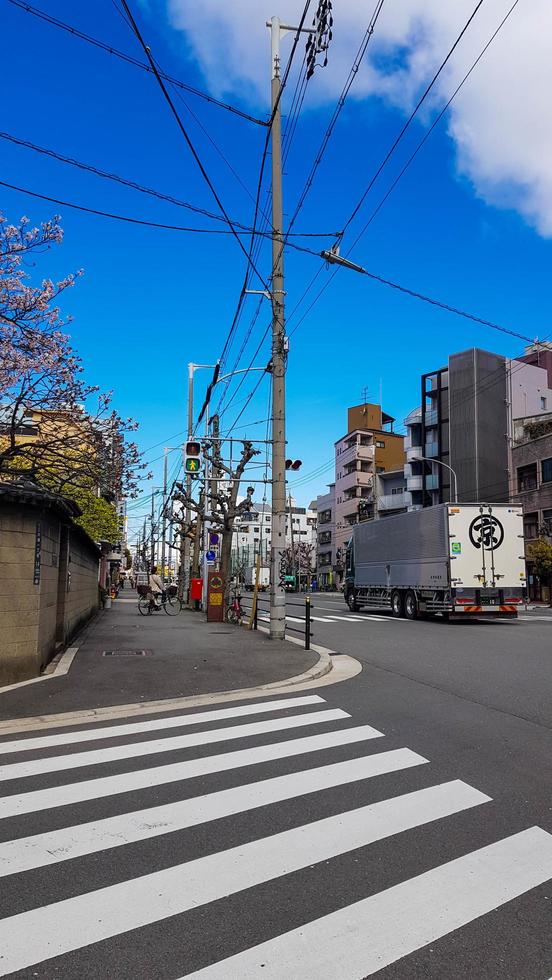 Osaka, Japan on April 10, 2019. The street situation of a residential area in Osaka which has a very calm atmosphere photo