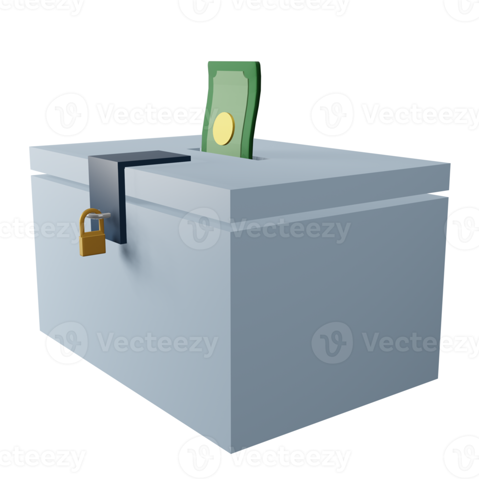 caja de donación de ilustración 3d png