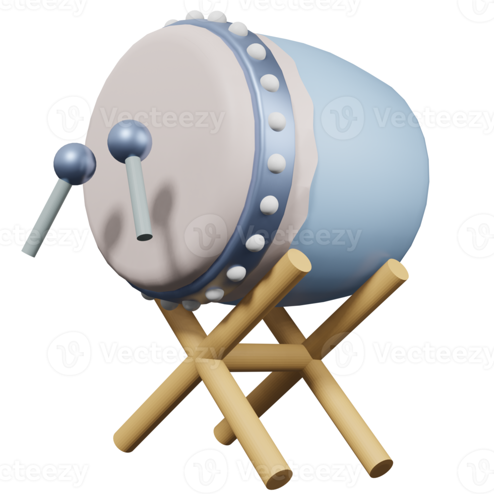 3D illustration bedug drum png