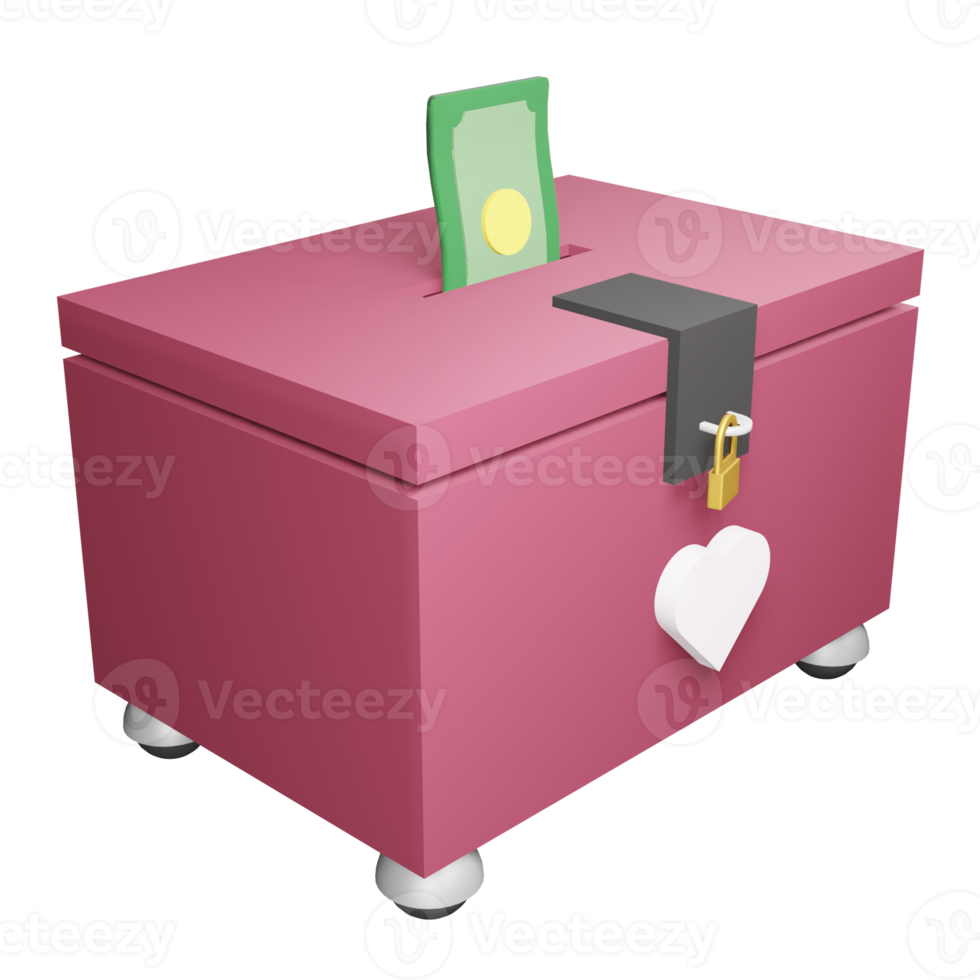 3D Illustration Donation Box png