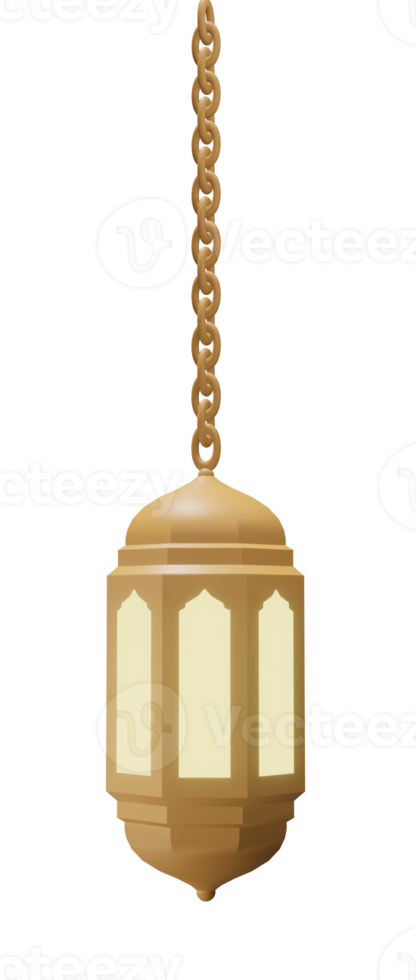 3D rendering arabic lantern png