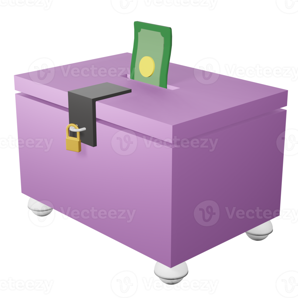 3D Illustration Donation Box png