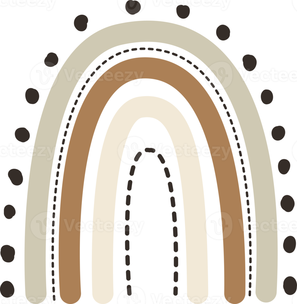 boho regnbåge ritad för hand för dekoration, grafik, tapet png