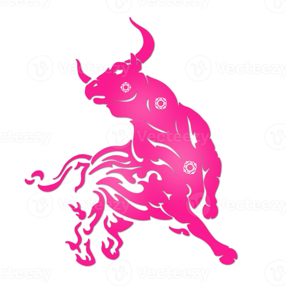 The pink brave bull png
