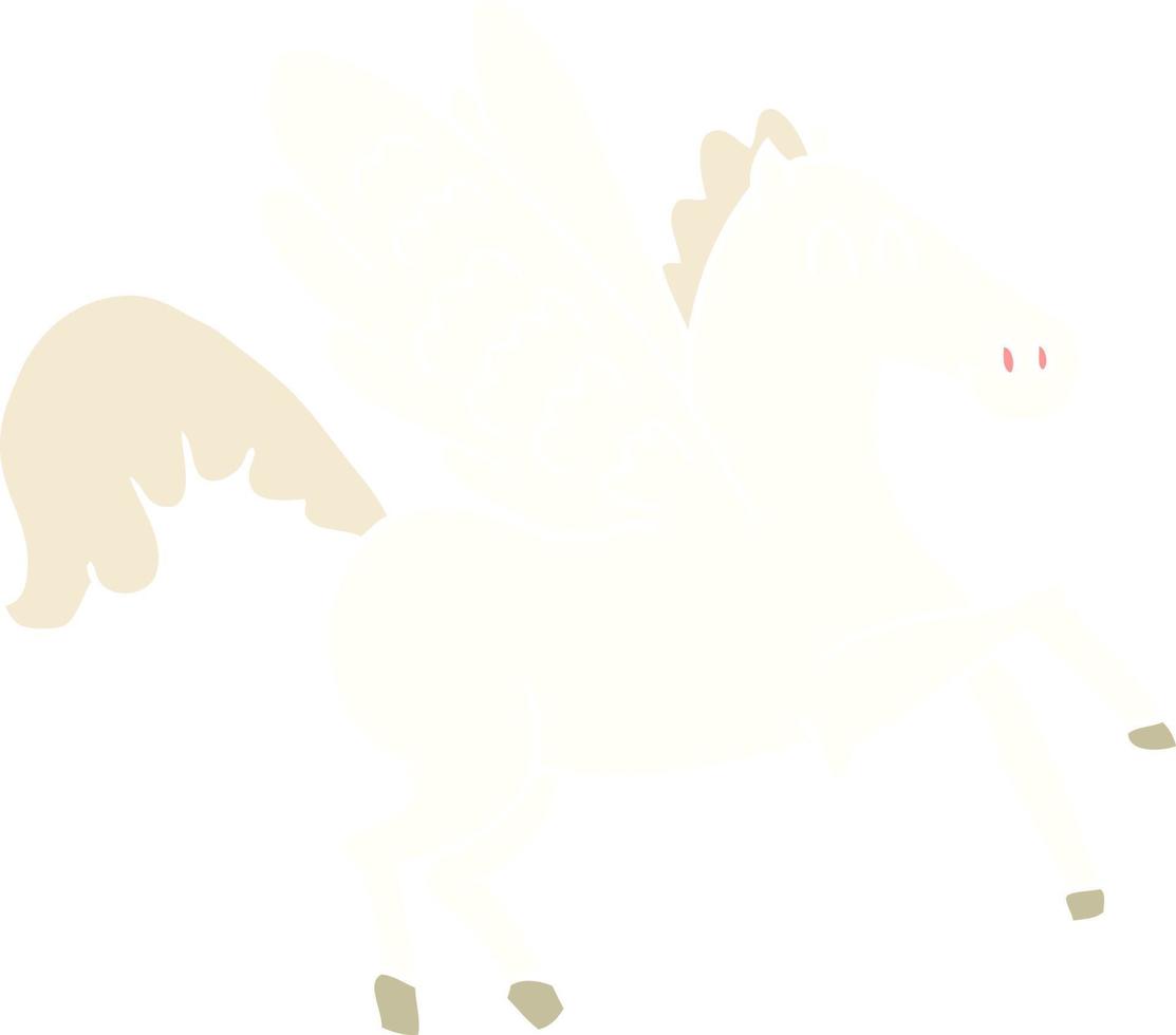 flat color style cartoon winged horse vector