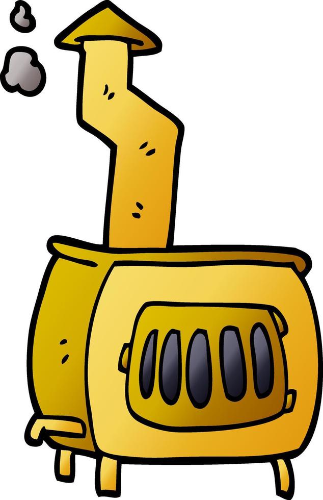 cartoon doodle old wood burner vector