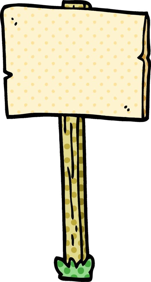 cartoon doodle sign post vector