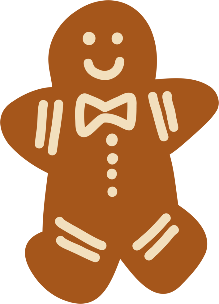 doodle freehand sketch drawing of ginger bread cookie. png