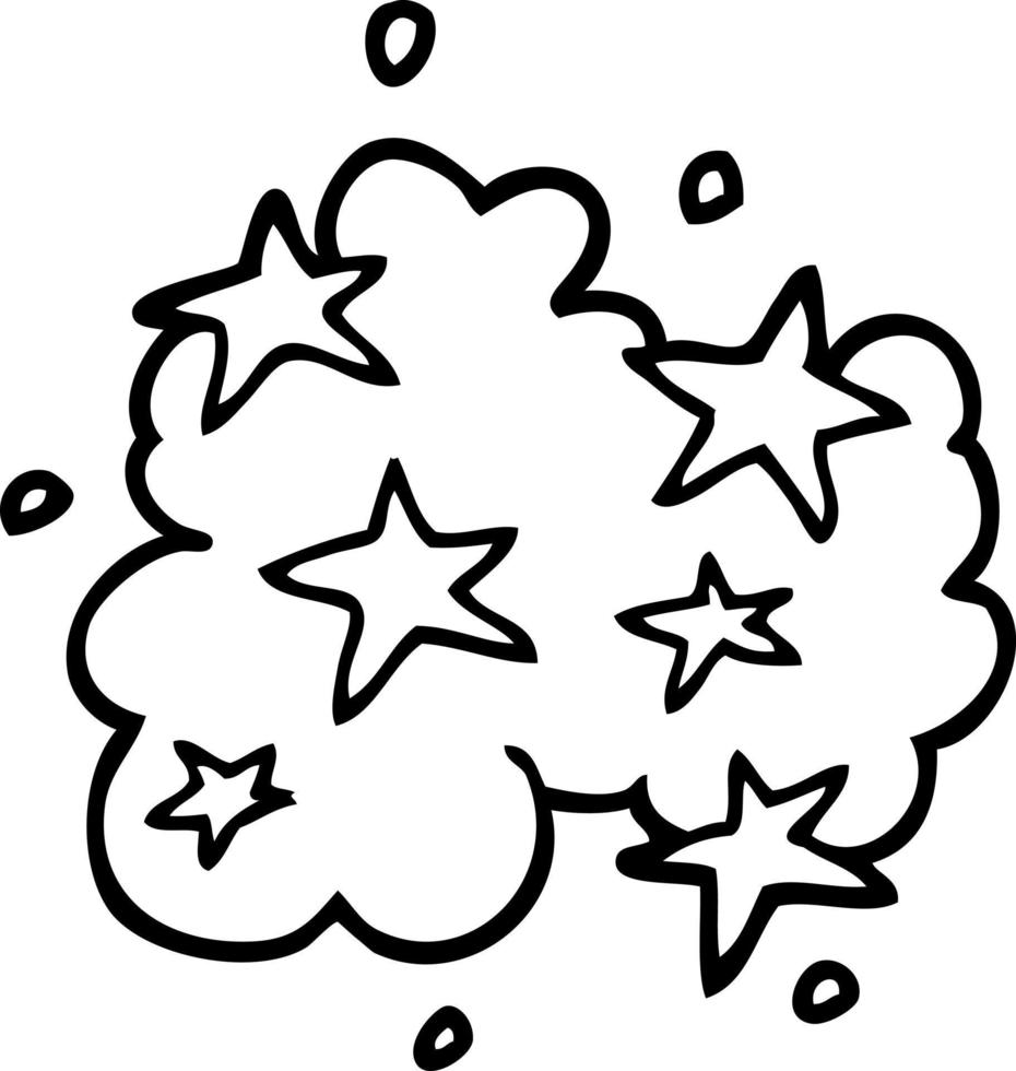 line drawing cartoon magical cloud vector