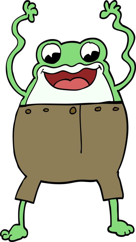 cartoon doodle frog vector