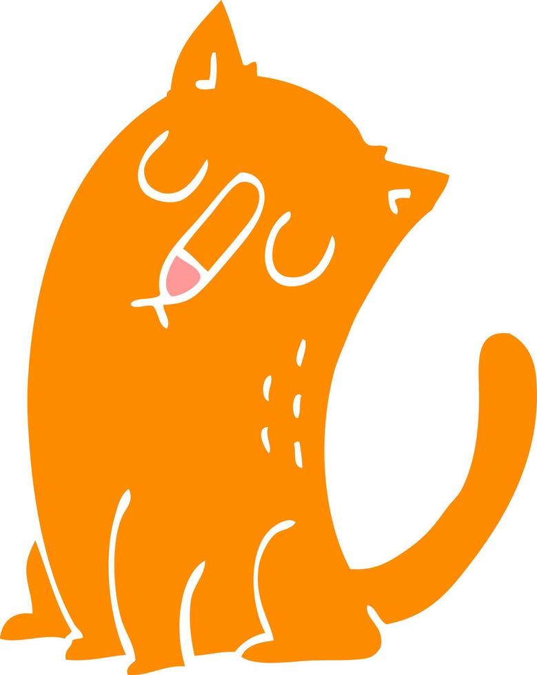 cartoon doodle funny cat vector