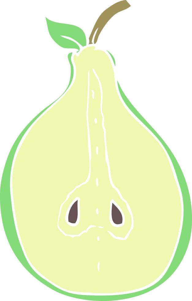 flat color illustration of a cartoon pear vector