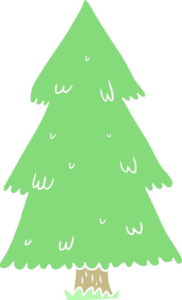 flat color style cartoon christmas tree vector