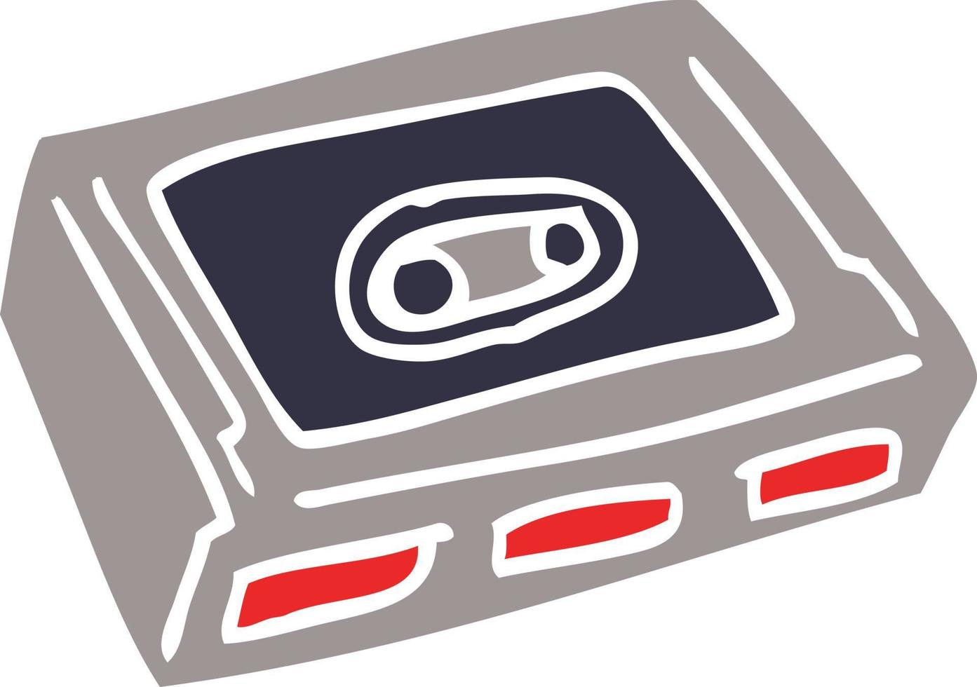 cartoon doodle cassette tape deck vector