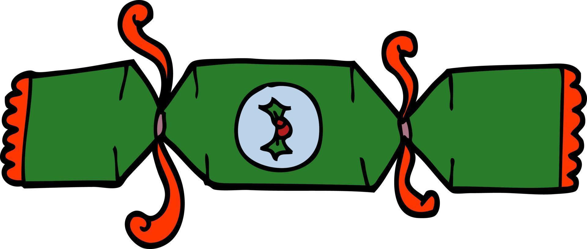 cartoon doodle christmas cracker vector