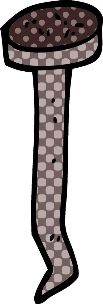 cartoon doodle old nail vector